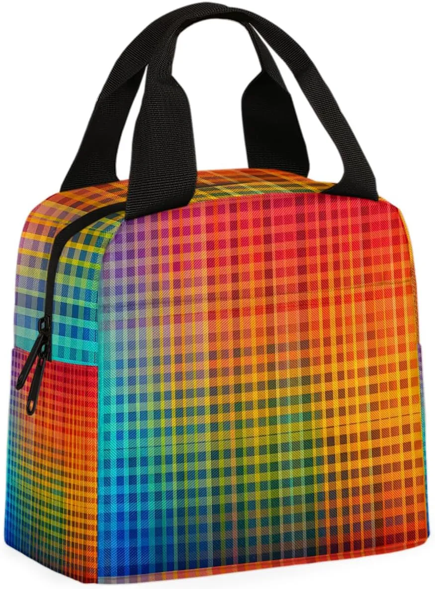 Network Patterns Lunch Bag Network Tote Lunch Bag Reusable Lunch Box Leakproof Cooler Bag
