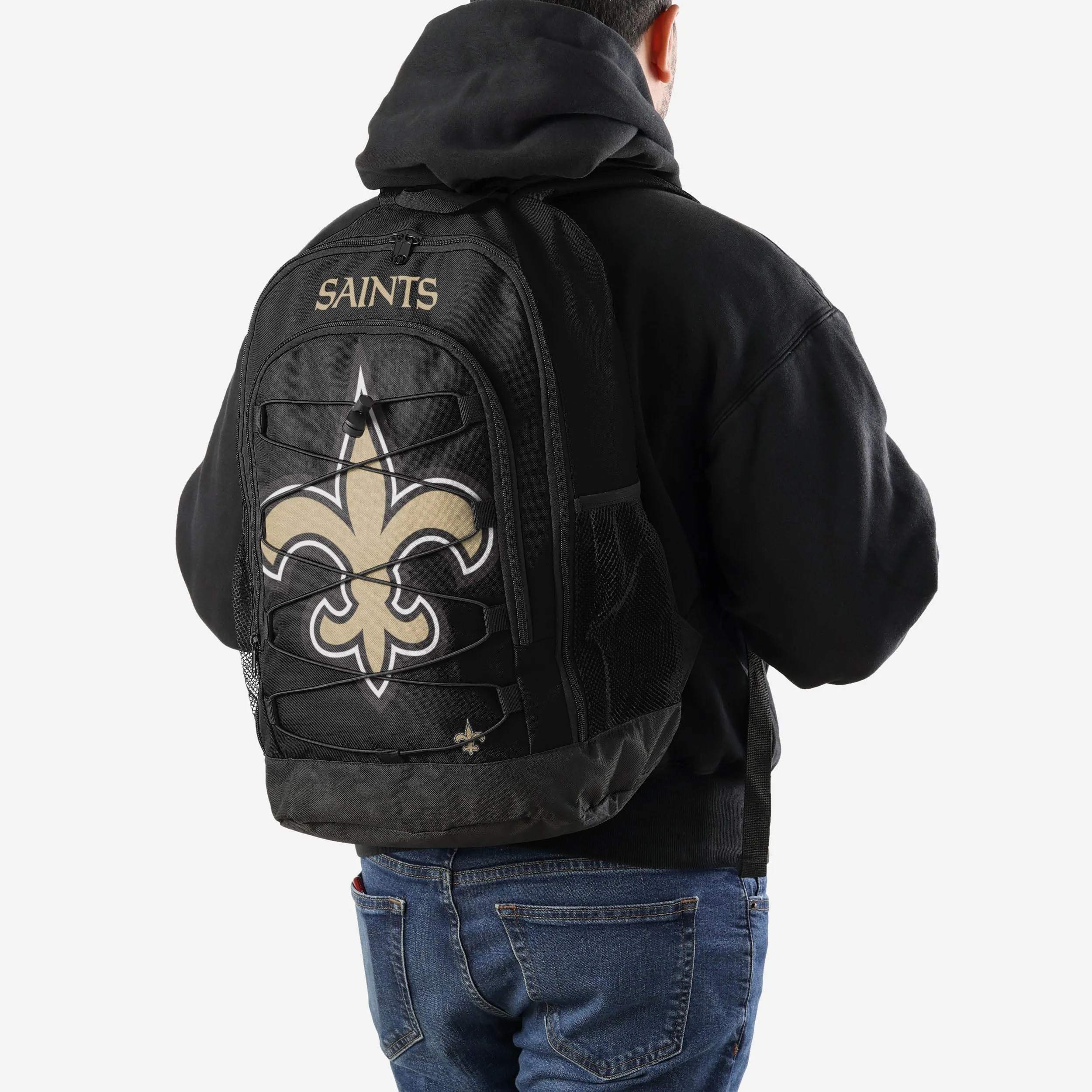 New Orleans Saints Big Logo Bungee Backpack