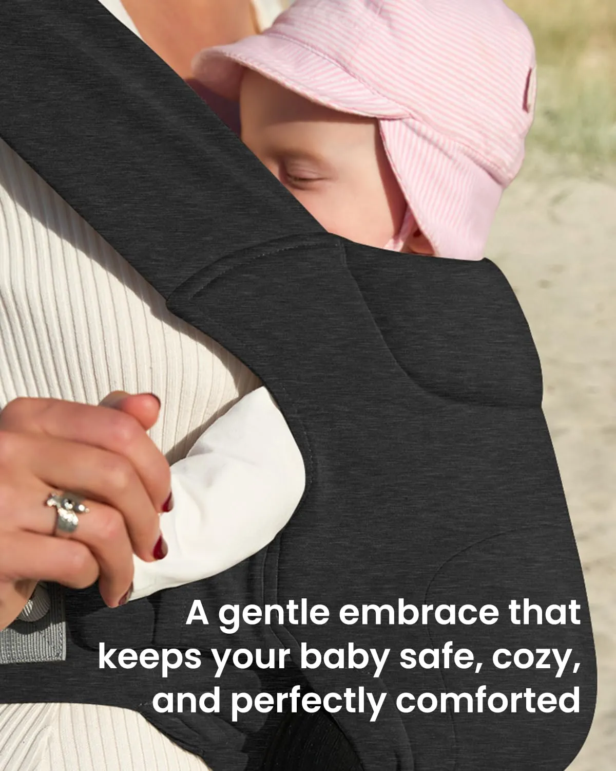 Newborn Carrier, Cozy Baby Carrier, Ergonomic Baby Wrap Carrier, Black