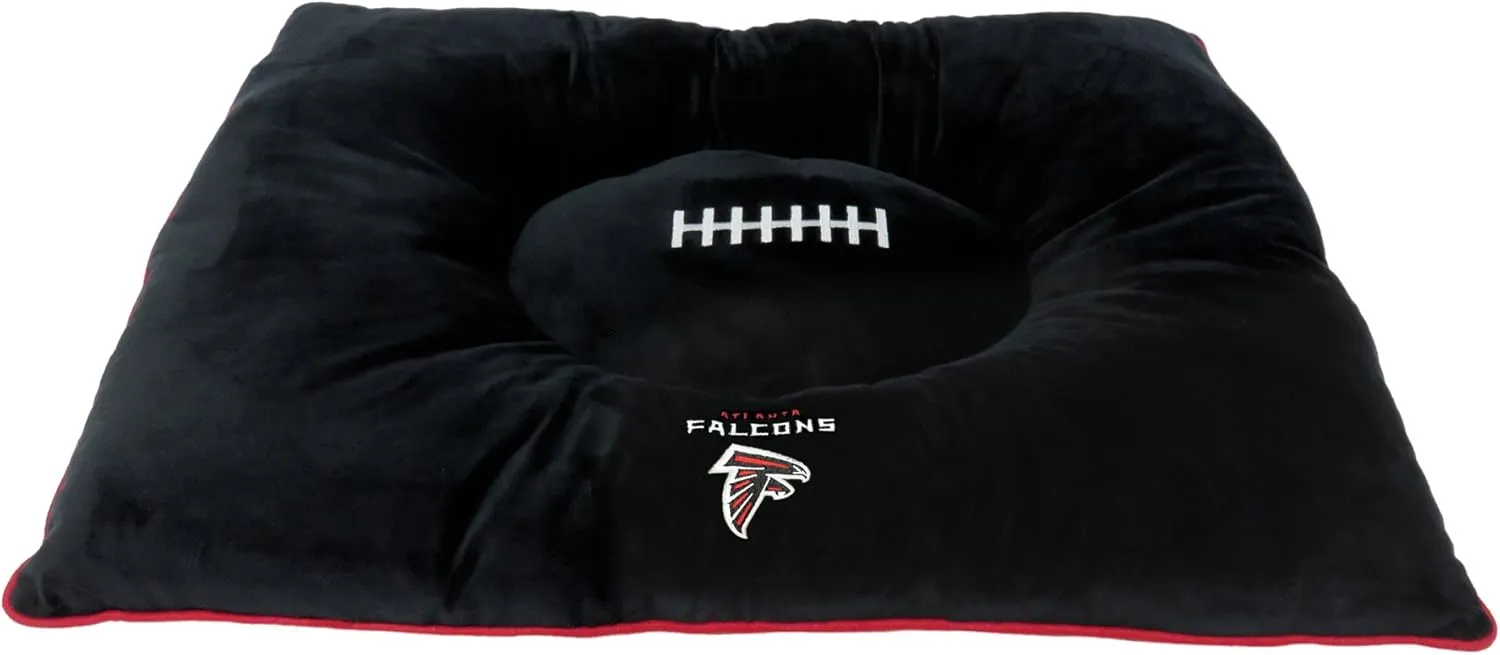 NFL PET Bed - Atlanta Falcons Soft & Cozy Plush Pillow Bed. - Football Dog Bed. Cuddle, Warm Sports Mattress Bed for Cats & Dogs