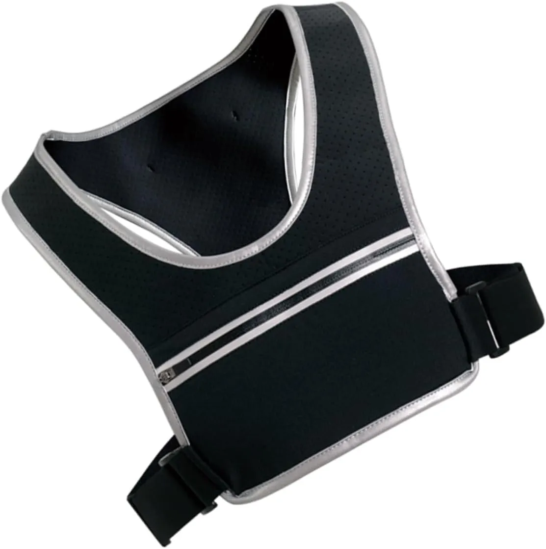 Night Running Reflective Vest Phone Pocket Running Hydration Vest for Hiking Cycling Black