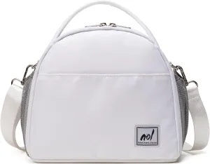 NOL Natural Organic Lifestyle Lunch Bag Insulated Cooler Bag for Women Nylon Waterproof Lightweight Lunch Box Organiser (White)