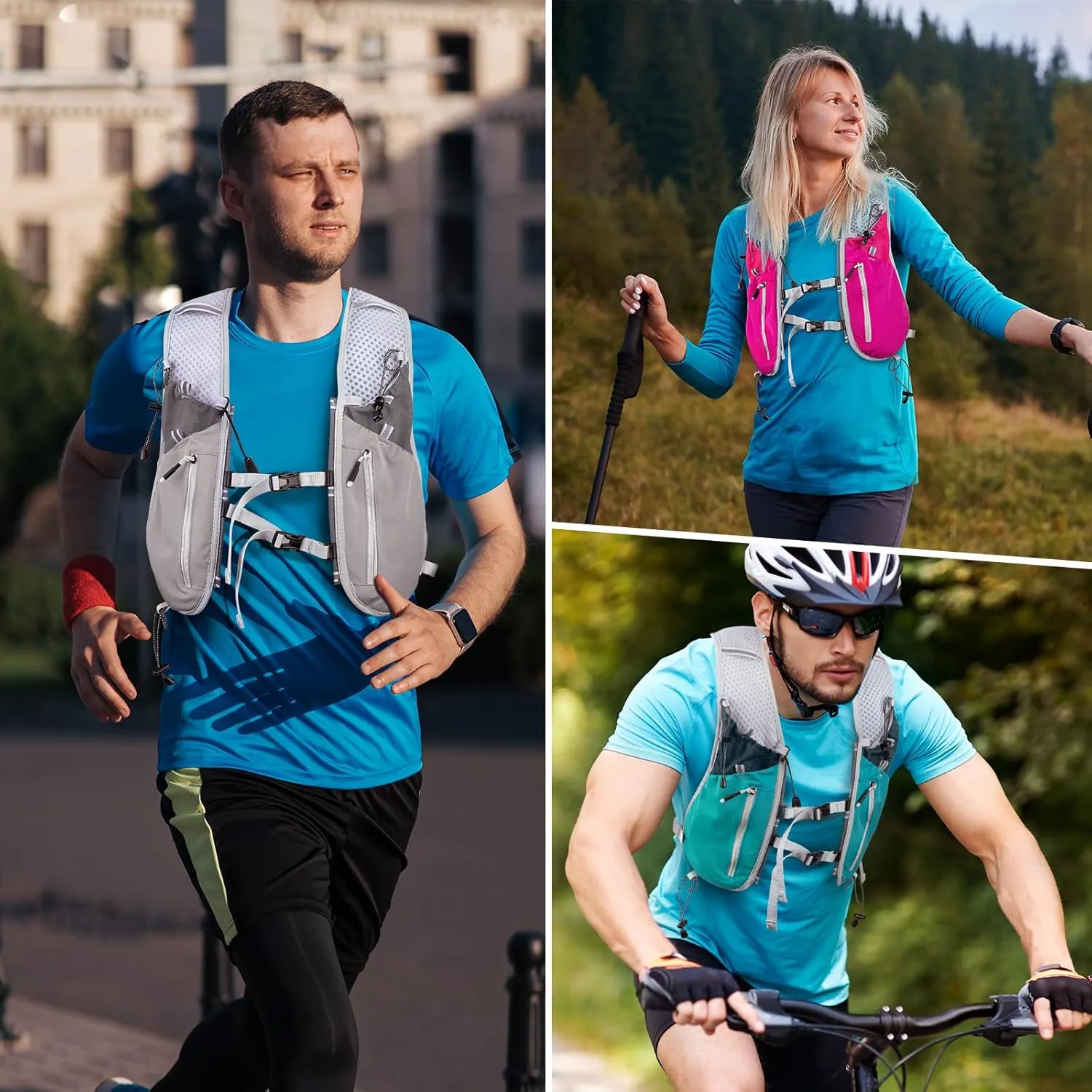 NONSAR Running Vest Backpack 7L, Running Vest for Men Women, Lightweight Pack with 500ml Soft Flask, Adjustable Chest Straps and Reflective Running Hydration Vest for Running Hiking Cycling Camping