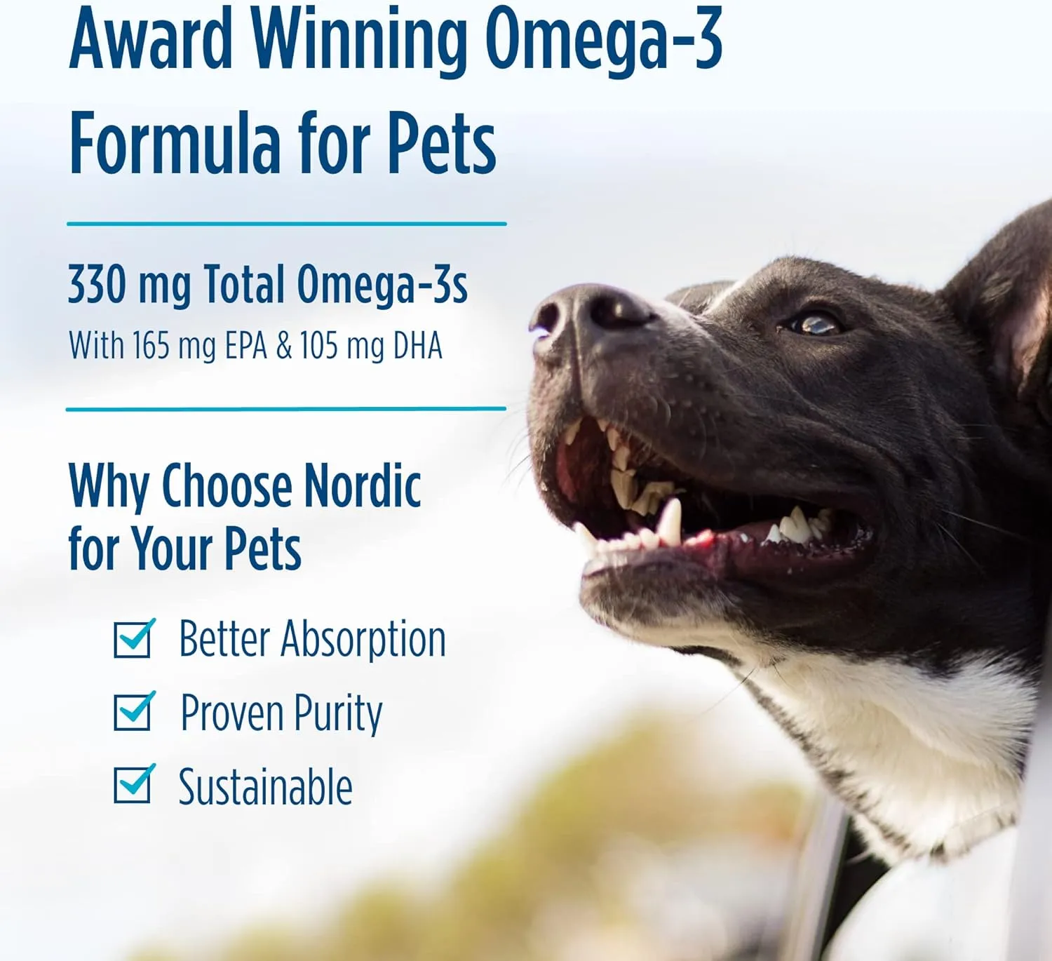 Nordic Naturals Omega-3 Pet, Unflavored - 90 Soft Gels - 330 mg Omega-3 Per Soft Gel - Fish Oil for Dogs with EPA & DHA - Promotes Heart, Skin, Coat, & Immune Health