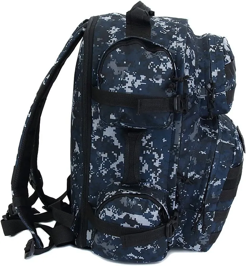 NPUSA Men's Large Expandable Tactical Molle Hydration ReadyBackpack Daypack Bag - ACU Navy Digital Camo