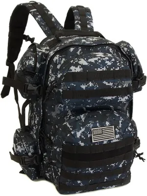 NPUSA Men's Large Expandable Tactical Molle Hydration ReadyBackpack Daypack Bag - ACU Navy Digital Camo