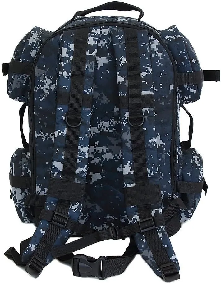 NPUSA Men's Large Expandable Tactical Molle Hydration ReadyBackpack Daypack Bag - ACU Navy Digital Camo