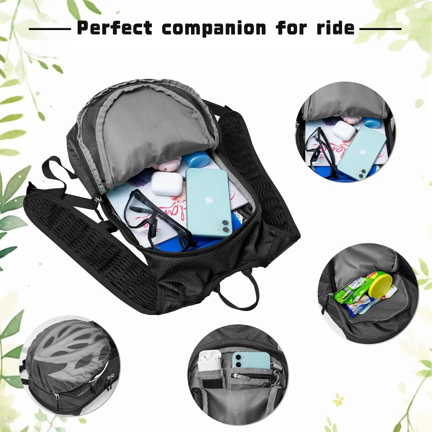 ONTYZZ Bicycle Backpack 12L Unisex Nylon Waterproof Bicycle Shoulder Rucksack Travel Backpack