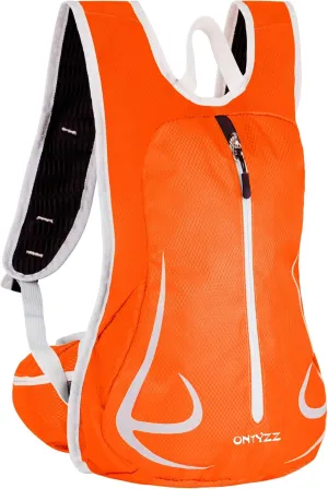 ONTYZZ Orange 14L Small Running Backpack Waterproof& Lightweight Hiking Backpack with Reflective Stripes for Biking Hiking Running Skiing Camping Trekking Mountaineering