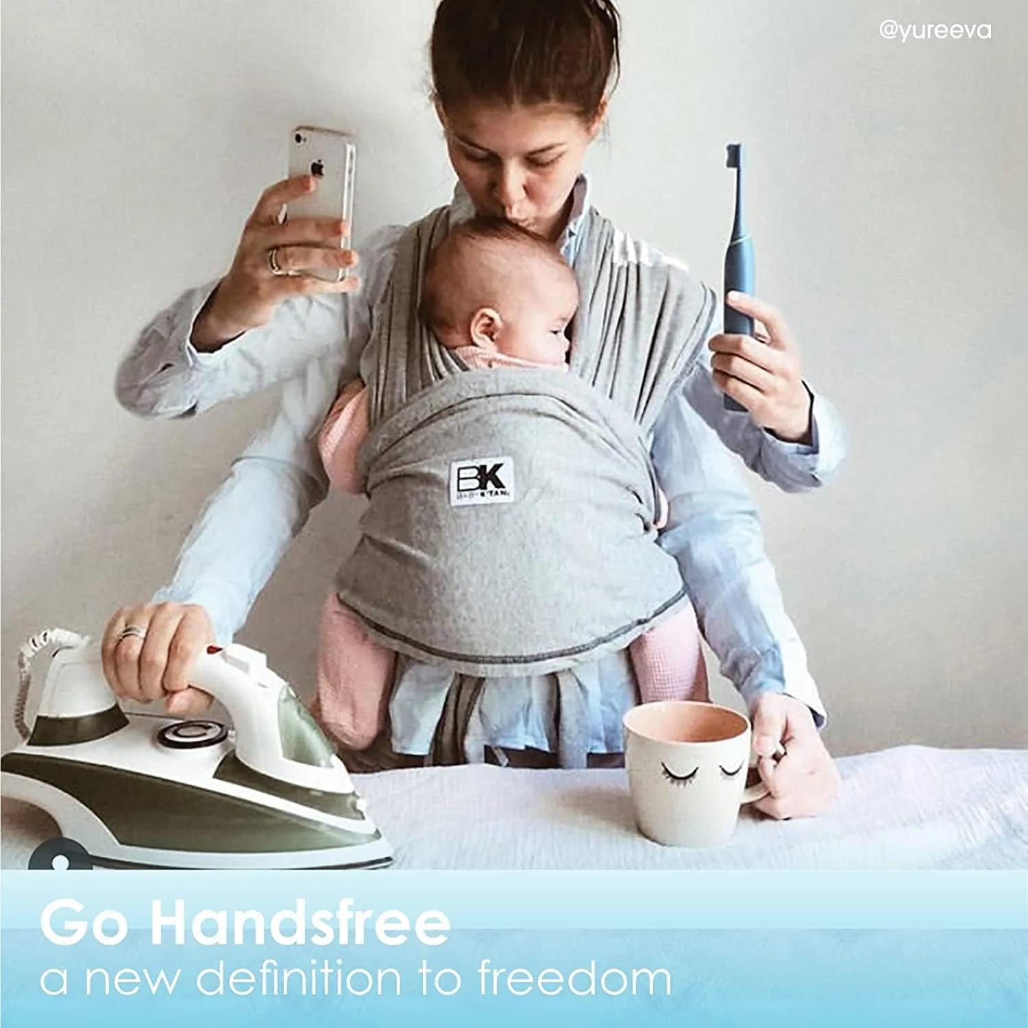 Original Baby K'tan Baby Carrier: #1 Easy Pre-Wrapped, Soft, Slip-On, No Rings, No Buckles | 5 in 1 Baby Sling Gift | The Best Hands Free Infant Wrap For Newborn to Toddler up to 35lb (See Size Chart)