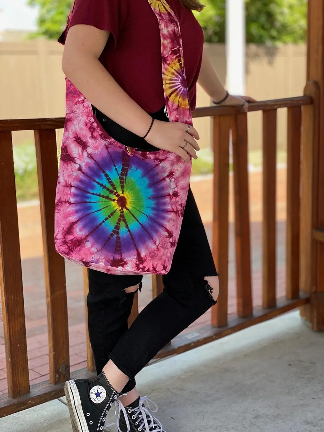 Original Collections Tie Dye Cross Body Shoulder Hippie Handbag Purse