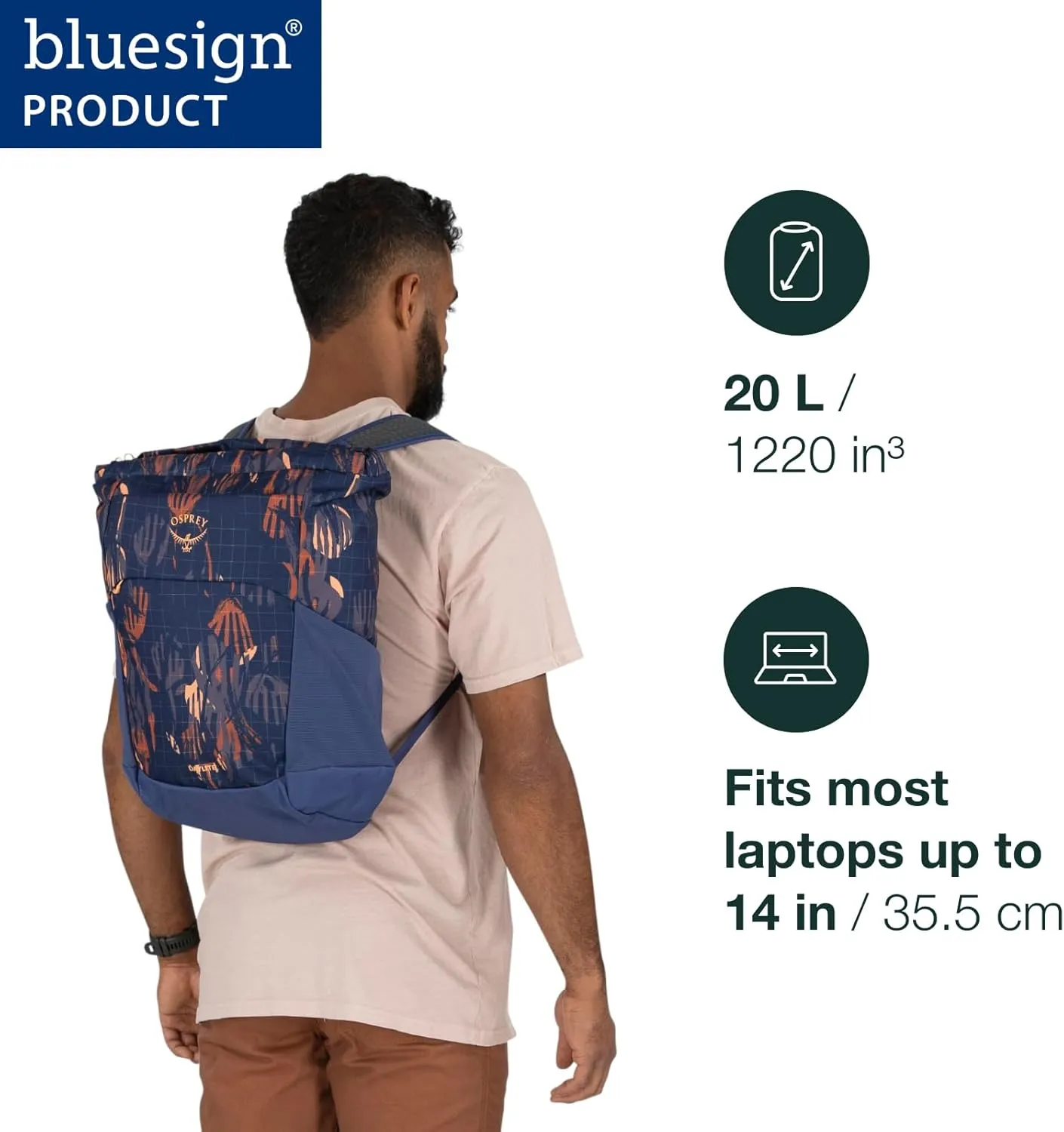 Osprey Daylite Tote Pack, Blue Spikemoss/Alkaline