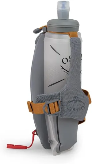 Osprey Duro Dyna Handheld Water Bottle with Hydraulics Soft Flask for Running, Phantm Grey/Toffee Orange
