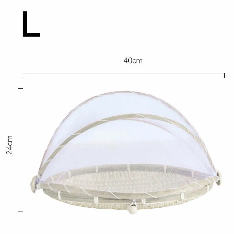 Ownkoti Creative Hand-Woven Food Basket / Tray with Net Cover