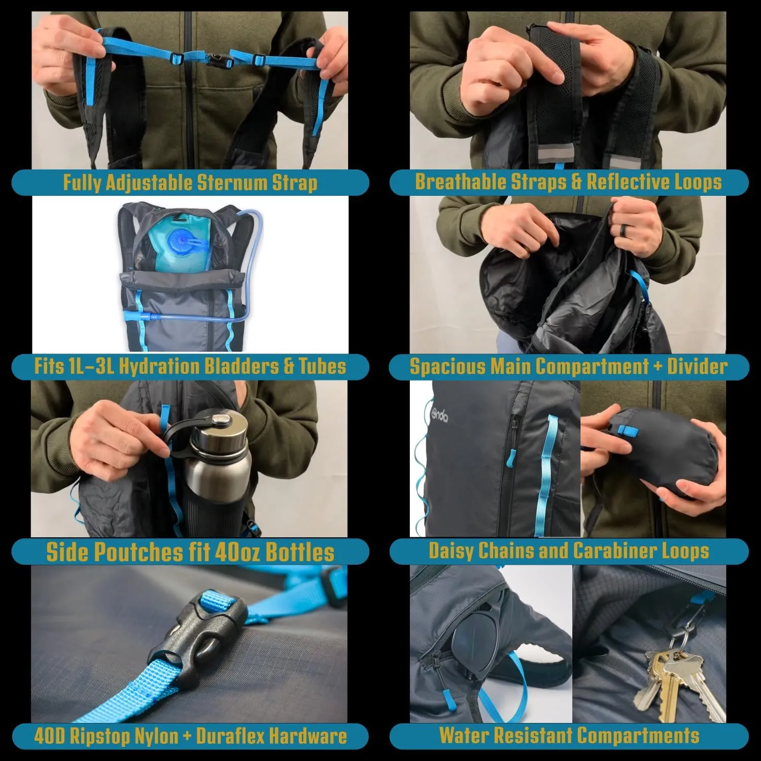 Pacca Onda 20L Packable Hiking Backpack | Ultralight Foldable Camping Day Pack