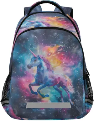 panksolu Magic Unicorn Space Cosmic Nebula Backpacks Lightweight Laptop Backpack School Book Bag Travel Hiking Daypack for boys girl Kids
