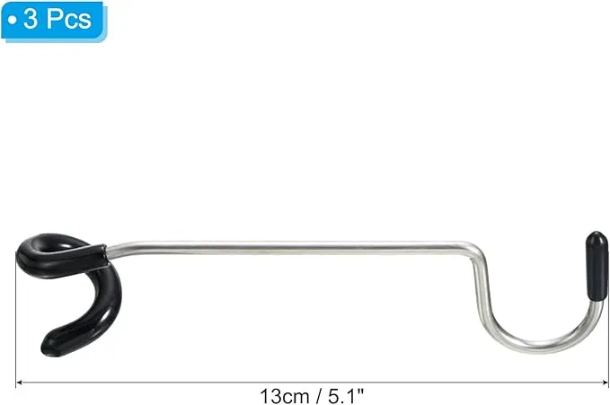 PATIKIL Camping Lantern Hook Hanger, 3 Pack Camping Equipment Non-Slip Tent Lamp Hooks Pole Hanger for Outdoor Hiking, Black