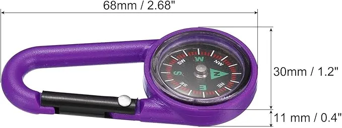 PATIKIL Keychain Compass, Pocket Camping Compass with Buckle for Outdoor Hiking Hunting Travelling