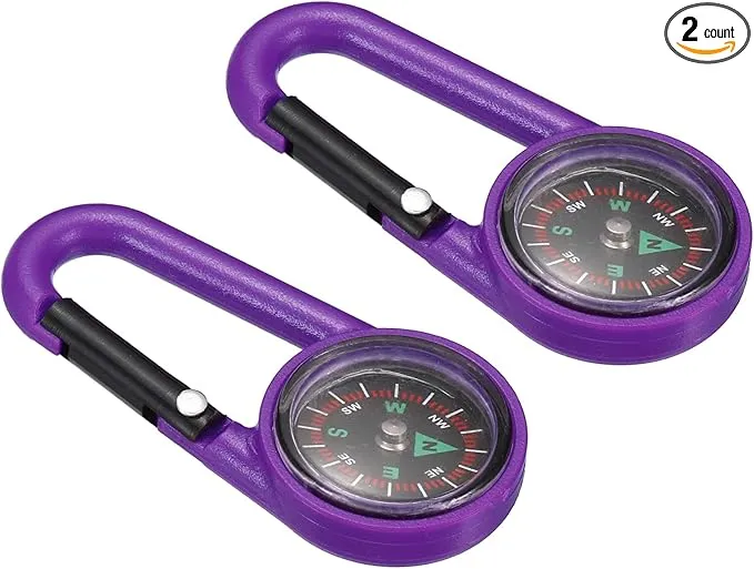 PATIKIL Keychain Compass, Pocket Camping Compass with Buckle for Outdoor Hiking Hunting Travelling