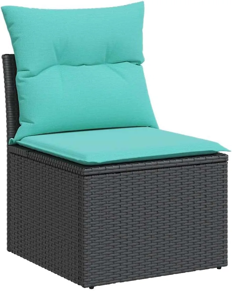 Patio Furniture Conversation Set Outdoor, Wicker Rattan Chair - Acacia Table & Piece Clearance Garden Chairs for Balcony Porch