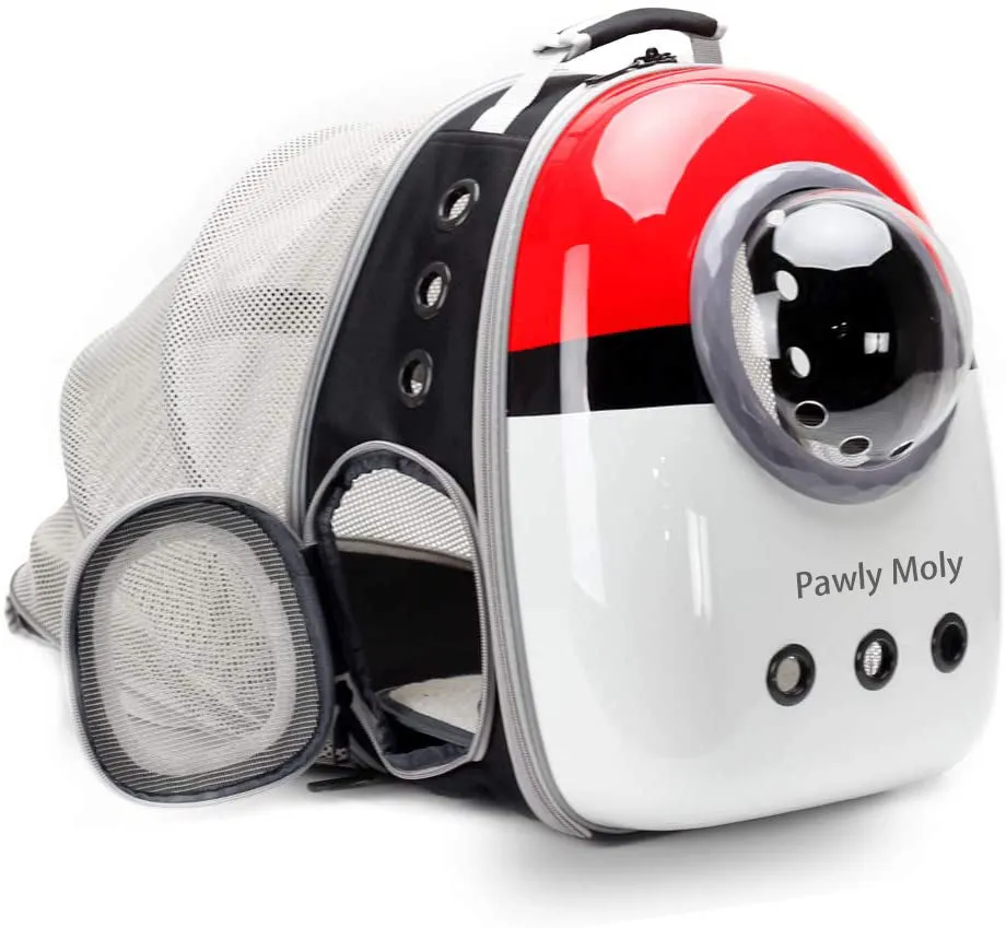 Pawly Moly Expandable Cat Carrier Backpack for Cats, Space Capsule Bubble Pet Travel Carrier for Small Dog, Pet Hiking Traveling Backpack