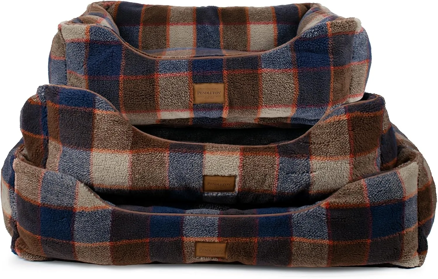 PENDLETON Berber Kuddler Dog Bed - Mountain Plaid, L