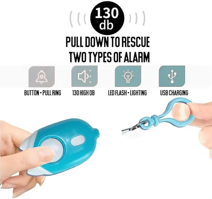 Personal Safety Alarm for Woman, Rechargeable Self Protection Alarm&Keychian 130dB with Double Emergency LED Flashlight for Woman,Men,Kids,Elderly(Christmas Packaging)