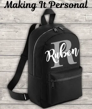 Personalised Mini Kids Initial Boys Girls Backpack Name Toddler School Nursery Bag Mini Backpack Back To School Backpack Kids Child Toddler