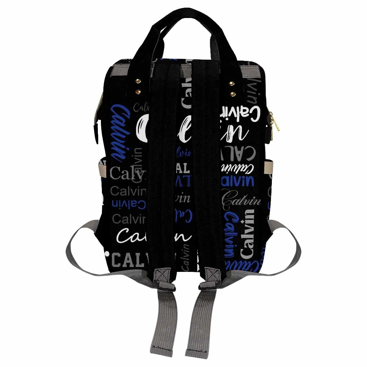 Personalized Backpack with Name, Custom Diaper Bag Text Name Logo Black Fashion Daycare Bag Mummy Nursing Baby Bags Shoulder Bag Casual Daypack Bag for Mom Dad Shopping Picnic
