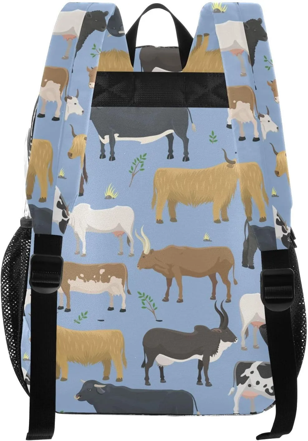 Personalized Clear Backpacks for Girls Boys Women Men Bulls and Cows Farm Animal Custom Name PVC Transparent Bookbag for Schools Stadium Concerts Work