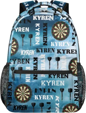 Personalized Darts Backpack with Name, Custom Sports Bag Backpack for Men Women, Customized Laptop Backpacks Travel Camping Daypack, Blue Navy