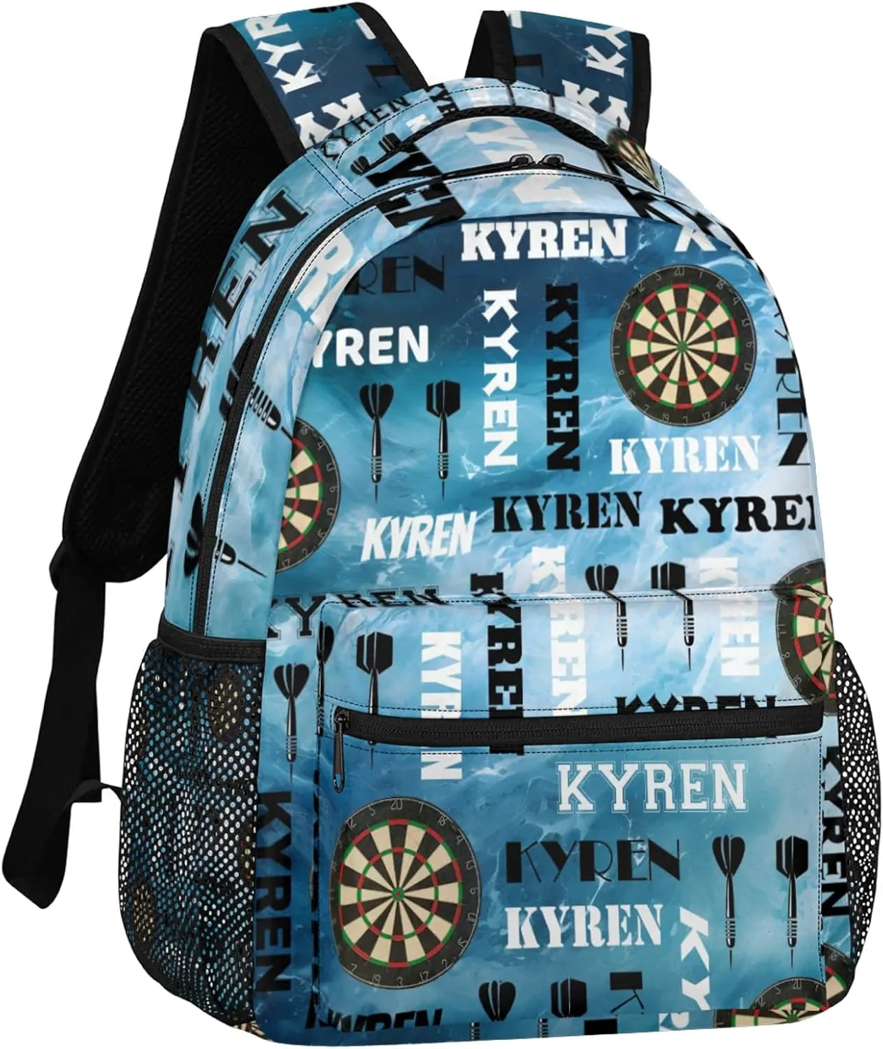 Personalized Darts Backpack with Name, Custom Sports Bag Backpack for Men Women, Customized Laptop Backpacks Travel Camping Daypack, Blue Navy