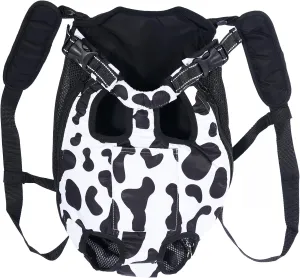 Pet Carrier Backpack Pet Tote Bags for Cats or Doggies, Portable Puppy Travel Carrier Bags, Cozy Soft Pet Puppies Carriers Slings Backpacks (Cow, X-Large (Pack of 1))