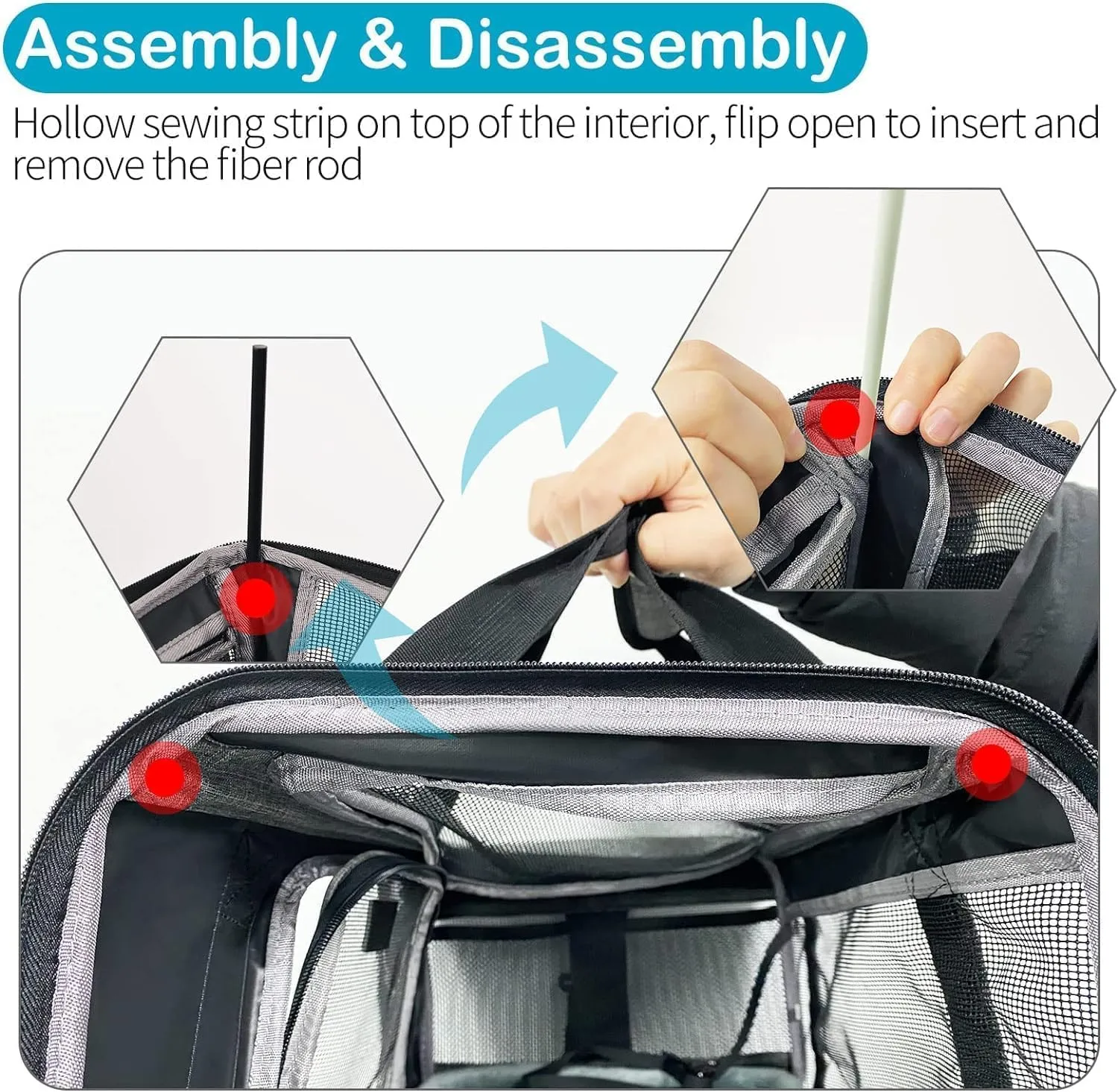 Pet Carrier for Small Cats Dogs, Dog Carrier Travel Bag with Adequate Ventilation, 5 Mesh Windows, 3 Entrance, Locking Safety Zippers, Padded Shoulder and Carrying Strap, Medium