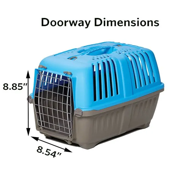 Pet Carrier with 1 Door 22 Inches Blue and Gray
