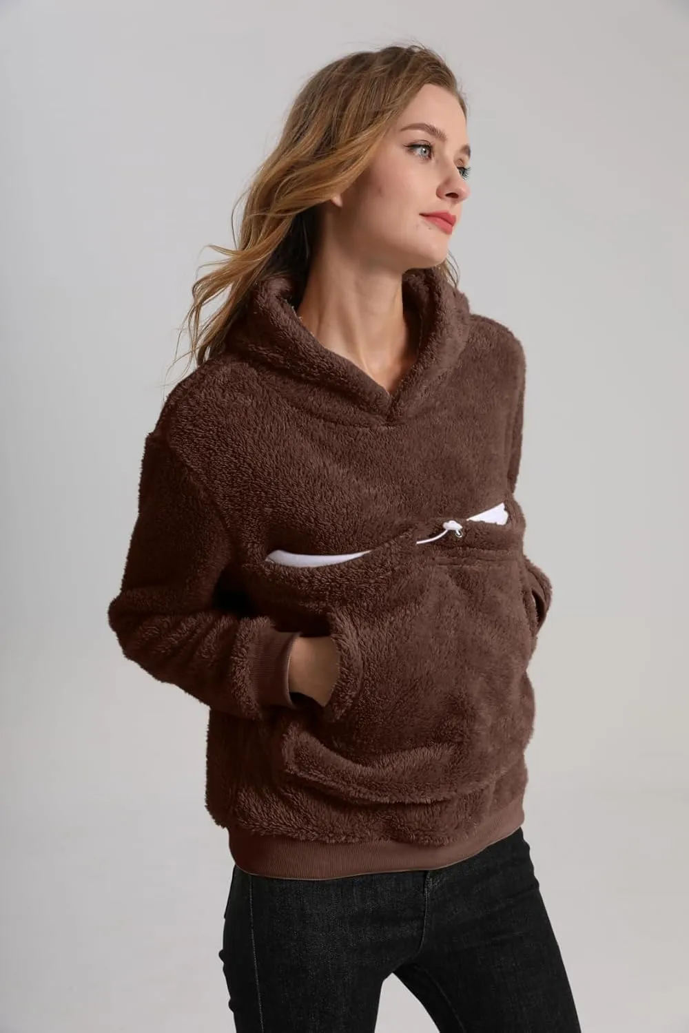 Pet Cat Dog Pouch Hoodies Small Animal Carrier – Kitten Puppy Pouch Sweatshirt Kangaroo Pocket Pullover Top