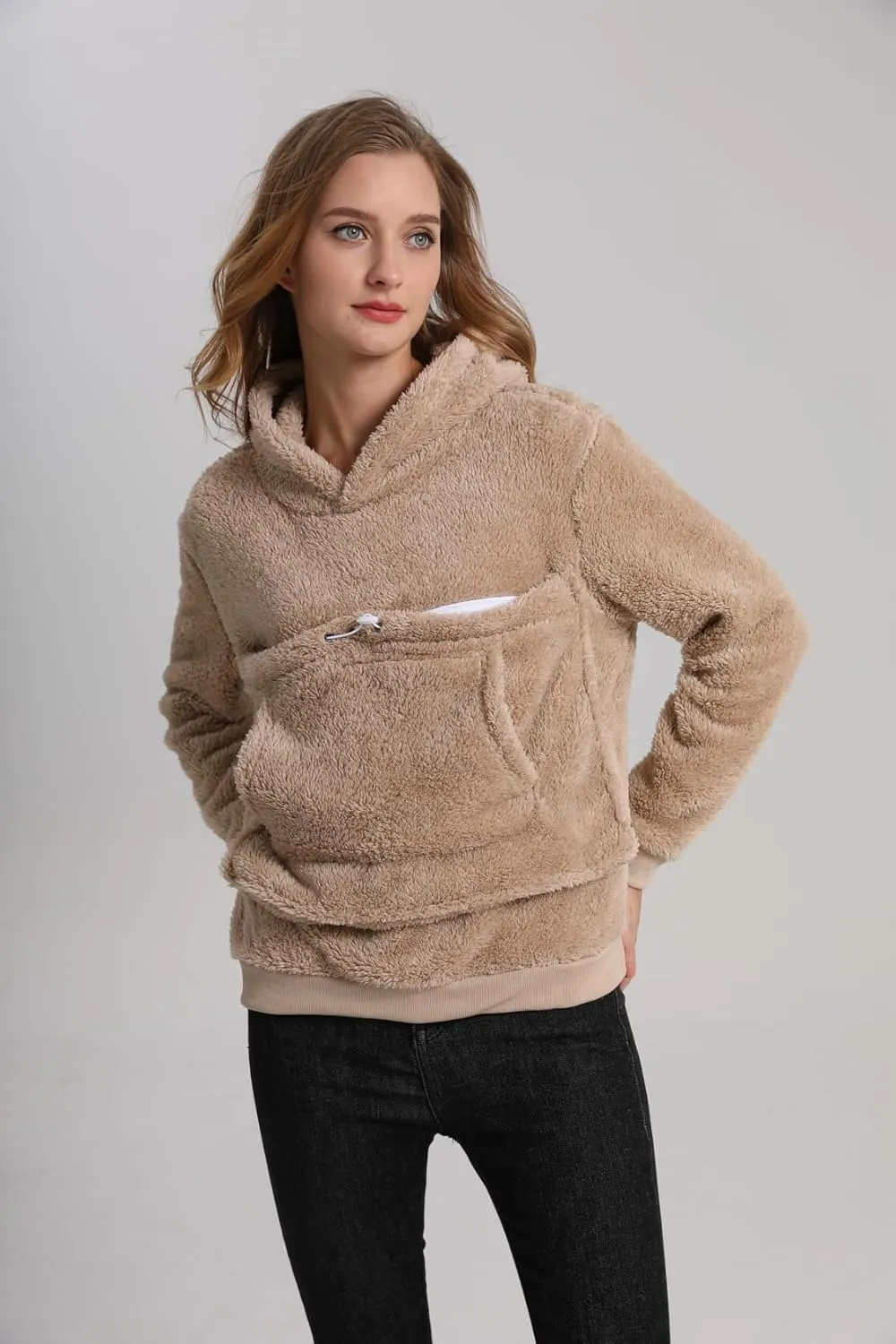 Pet Cat Dog Pouch Hoodies Small Animal Carrier – Kitten Puppy Pouch Sweatshirt Kangaroo Pocket Pullover Top