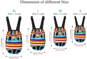 Pet Dog Carrier Backpack Mesh Camouflage Outdoor Travel Products Breathable Shoulder Handle Bags for Small Dog Cats (L, Rainbow)
