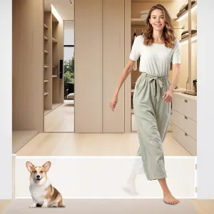 Pet Gates 14" H Short Dog Puppy Gate, Retractable Dog Gates Extends to 59 Inches for Stairs & Doorways Hallways (Drilling Required)