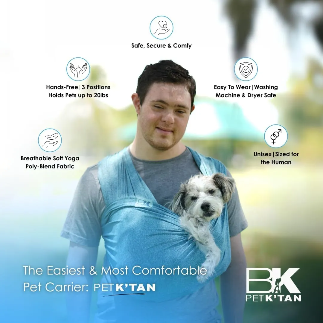 Pet K'tan Dog Sling Carrier: Hands Free for Small Dogs - #1 Pet Travel Accessory & Gift -Bond with New Puppy-Cats & Small Animals- Safe Durable Soft - Anti-Anxiety-Sized for the Human (see size chart)