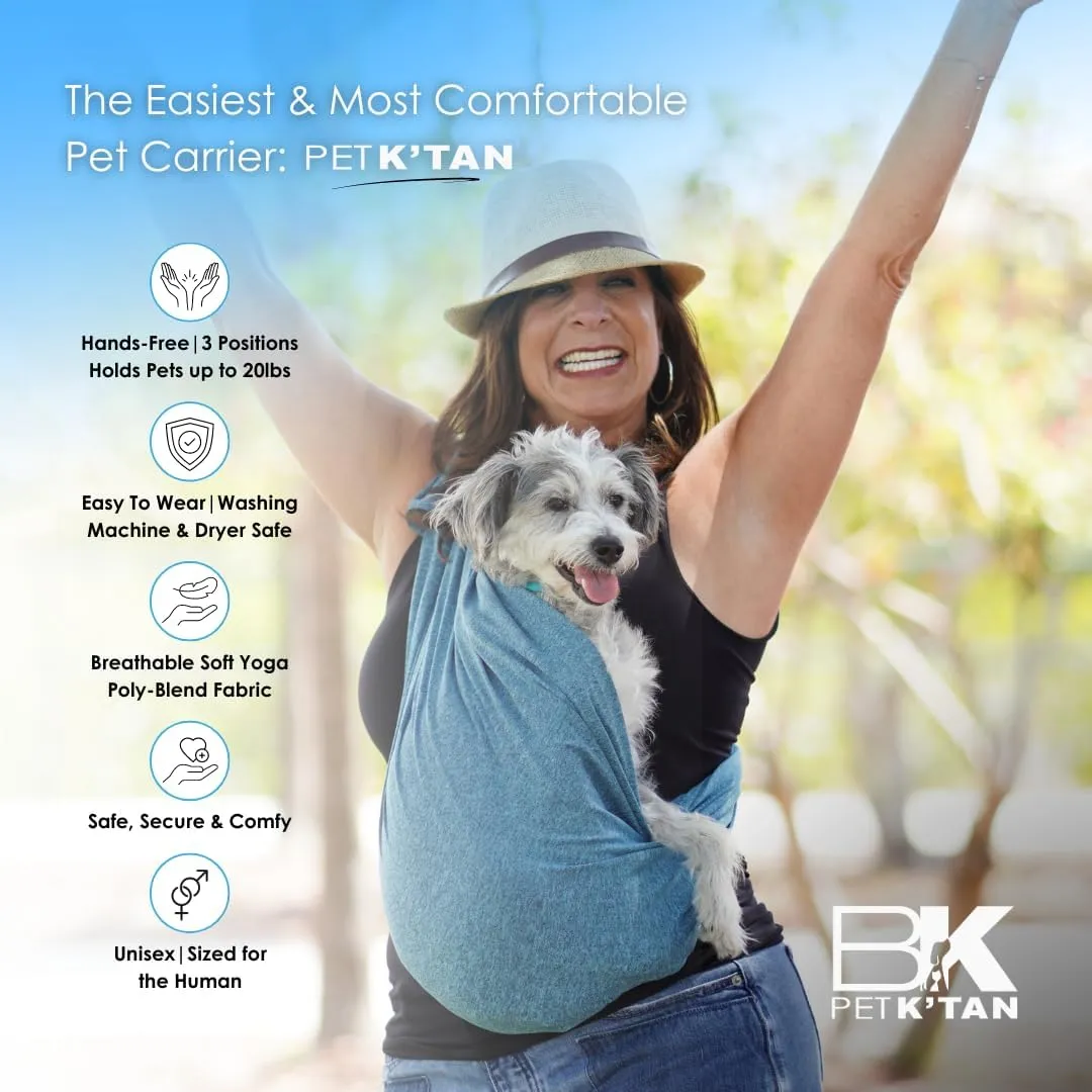 Pet K'tan Dog Sling Carrier: Hands Free for Small Dogs - #1 Pet Travel Accessory & Gift -Bond with New Puppy-Cats & Small Animals- Safe Durable Soft - Anti-Anxiety-Sized for the Human (see size chart)