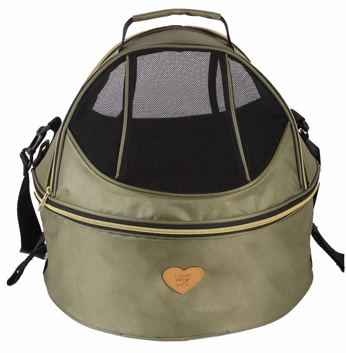 Pet Life ® 'Air-Venture' Dual-Zip Airline Approved Panoramic Circular Travel Pet Dog Carrier