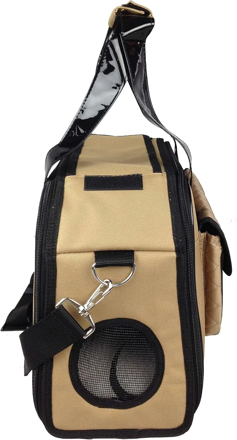 Pet Life Mystique Fashion Airline Approved Pet Carrier - Airline Dog Carrier with Front Pouch and Dual entrances and Included Shoulder Straps