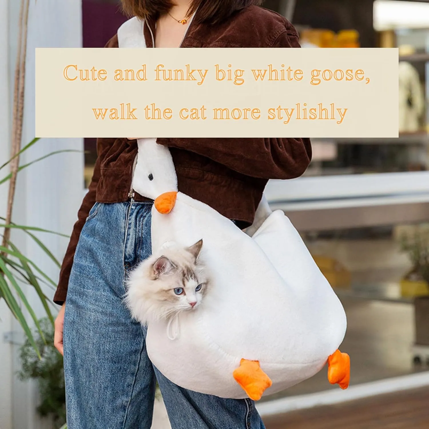 Pet Travel Bag Kit for Cat Dog Carrier & Travel, Pet Out Bag, Outcrop, Pet Out Shoulder Bag (Goose Shape Crossbody Bag, Small)