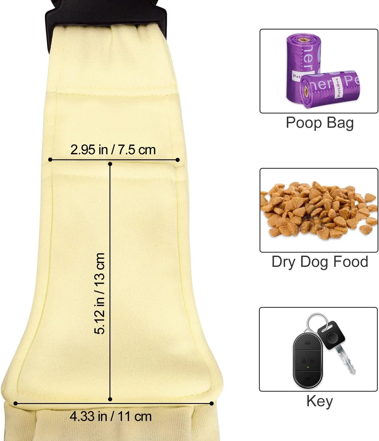 PETLOFT Reversible Dog Cat Sling Carrier, Small Dog Carrier, Adjustable Dog Sling, Hands Free Cross Body Carrier with Collar Hook for Dog/Cat/Bunny up to 11lb (Beige)