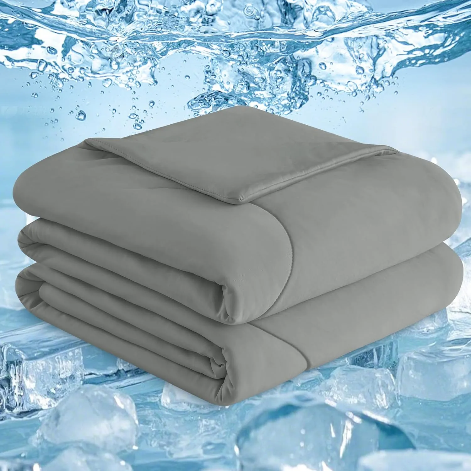 PHF Cooling Comforter Twin for Hot Sleepers, Soft Double Side Cooling Blanket for Night Sweats Absorbs Body Heat, Q-Max>0.5 Arc-Chill Cool Lightweight Summer Cold Comforter, 60"x80",Charcoal