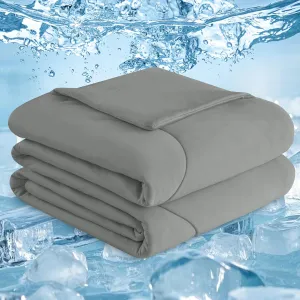 PHF Cooling Comforter Twin for Hot Sleepers, Soft Double Side Cooling Blanket for Night Sweats Absorbs Body Heat, Q-Max>0.5 Arc-Chill Cool Lightweight Summer Cold Comforter, 60"x80",Charcoal