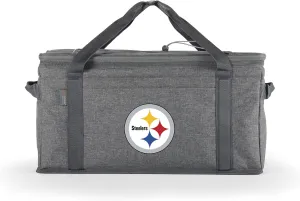PICNIC TIME NFL 64 Can Collapsible Cooler, Large Insulated Soft Cooler Bag, Portable Beach Cooler with Shoulder Strap, (Heathered Gray)