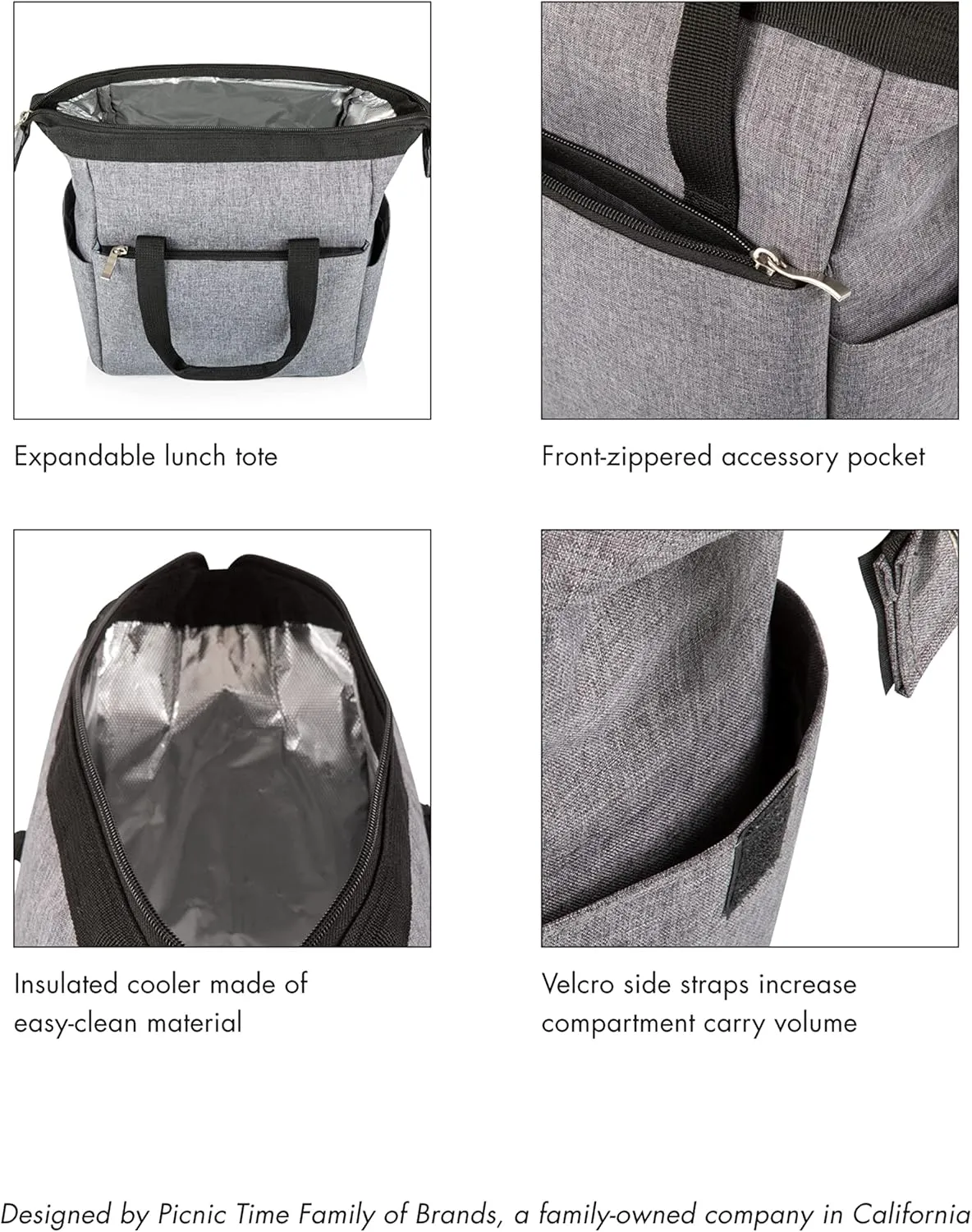 PICNIC TIME NHL On The Go Lunch Bag, Soft Cooler Lunch Box, Insulated Lunch Bag