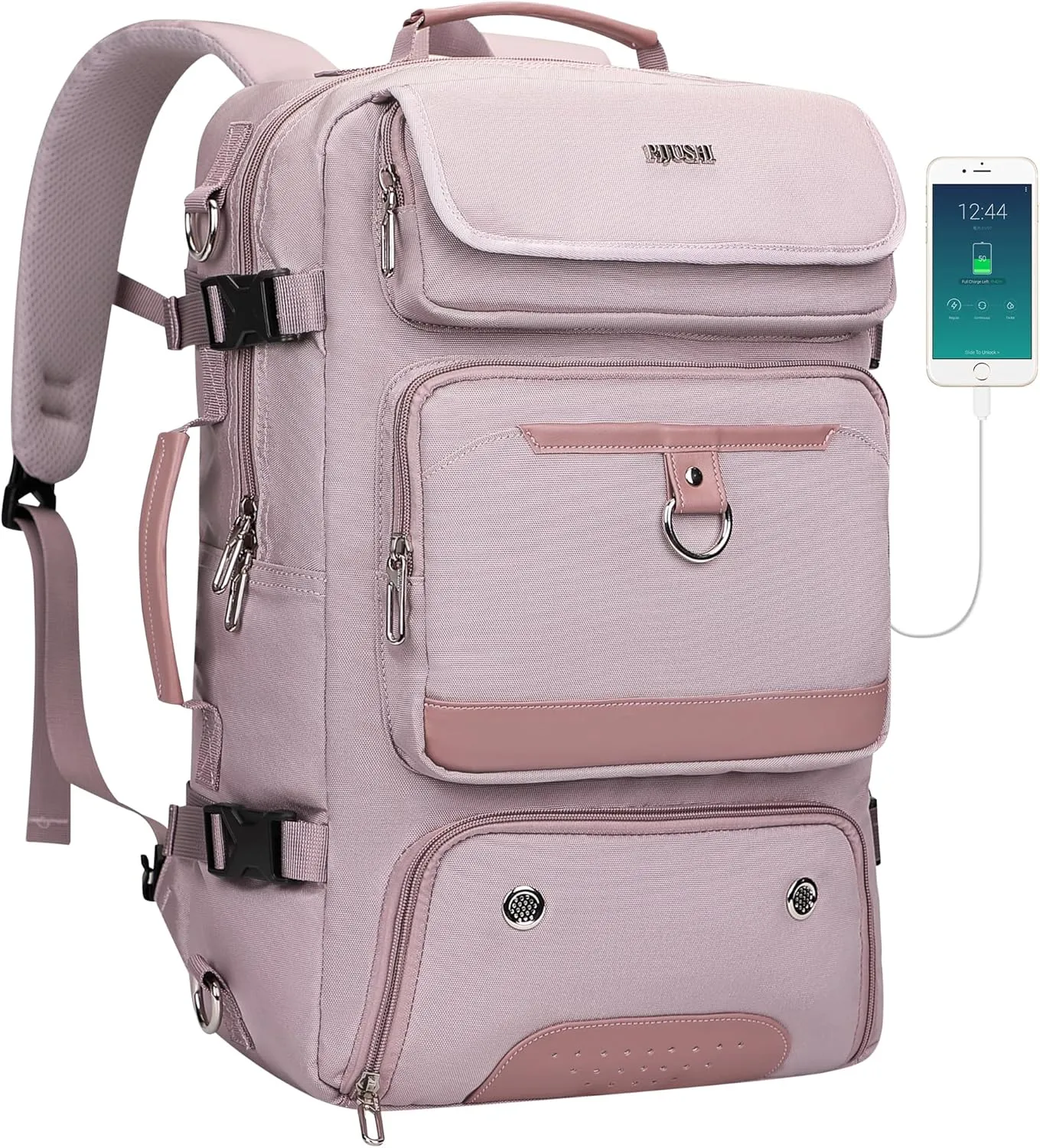 PIJUSHI Travel Backpack for Women Carry on 16 inch Laptop Bag Large Gym Backpacks with Shoe Pocket USB Charging Port(PE039 Light Purple)